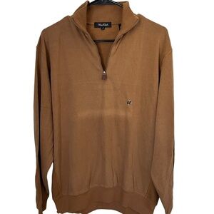 Italian Cotton Tan Quarterzip M